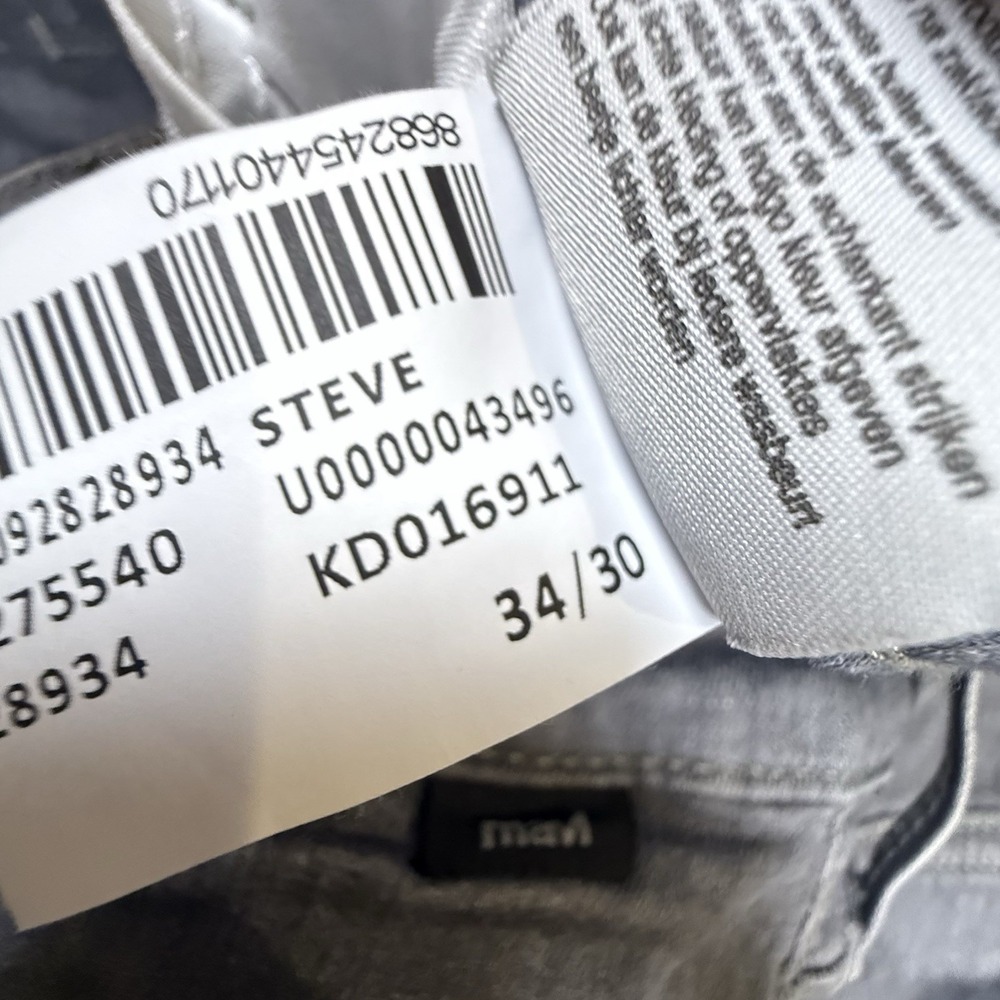 Mavi Steve Athletic Fit Jeans Mens 34x30 Gray Stretch Denim Straight Leg - Picture 7 of 11